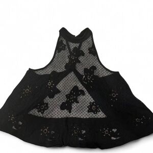 Free People Black Floral Blouse | Medium